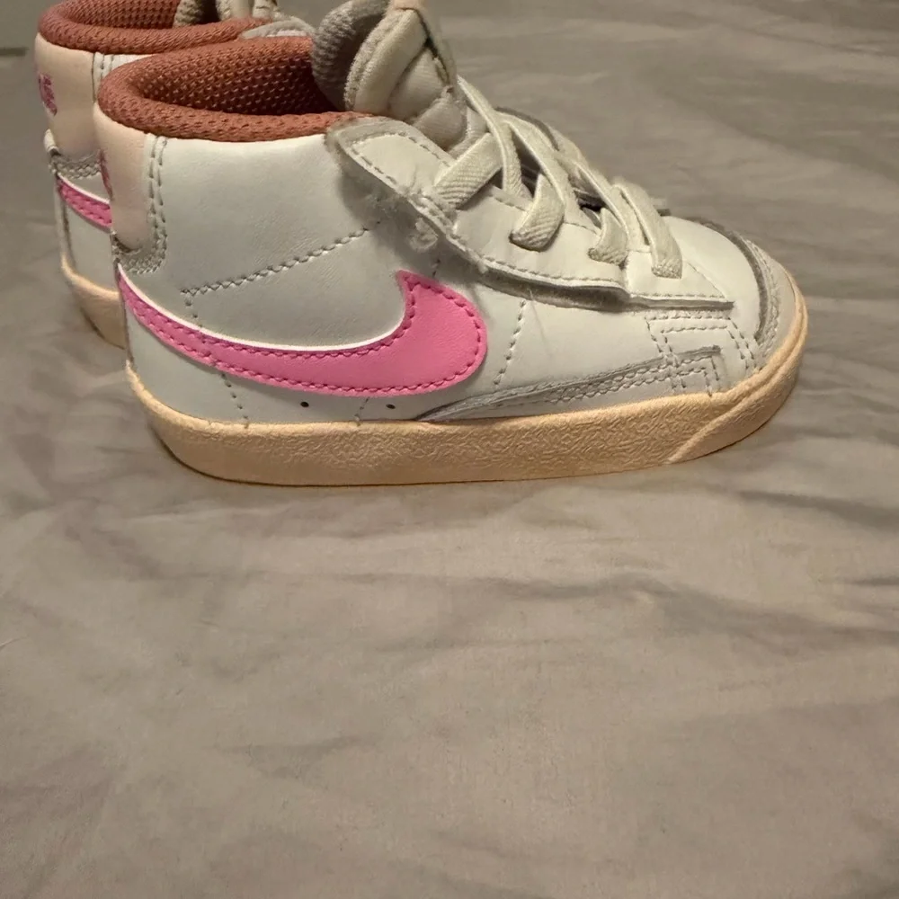 Nike Baby White and Pink High-Top Sneakers
